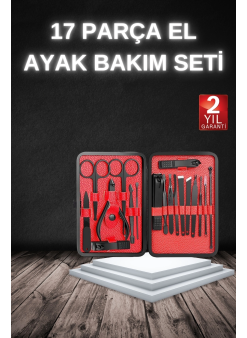 17 Parça Manikür Seti Taşınabilir Özel Çantalı El Ve Ayak Bakımı Tırnak Batığı Temizleme