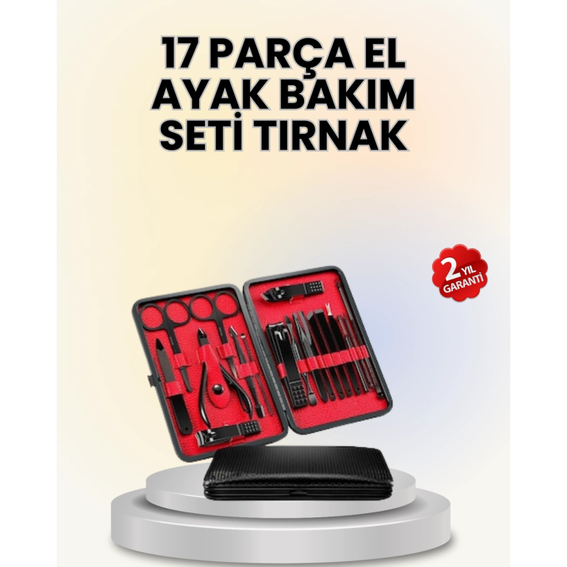 17 Parçalık Deri Kaplamalı Manikür Seti 17 Parçalık Deri Kaplamalı Manikür Seti