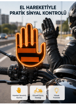176 Led Amber Renkli El Hareketiyle Kontrol Edilen Motosiklet Dönüş Sinyali