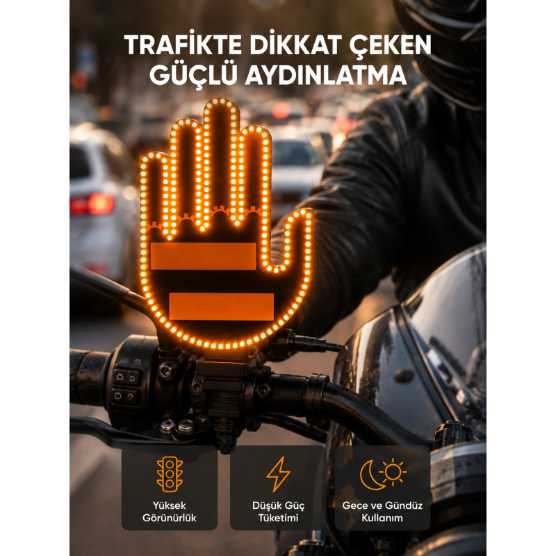 176 Led’li Amber Trafik Uyumlu Sinyal Işığı – El Hareketiyle Kontrol 176 Led’li Amber Trafik Uyumlu Sinyal Işığı – El Hareketiyle Kontrol