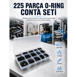 18 Ölçü O-ring Conta Seti Otomotiv, Tesisat Ve Hidrolik İçin Kauçuk Conta Kiti
