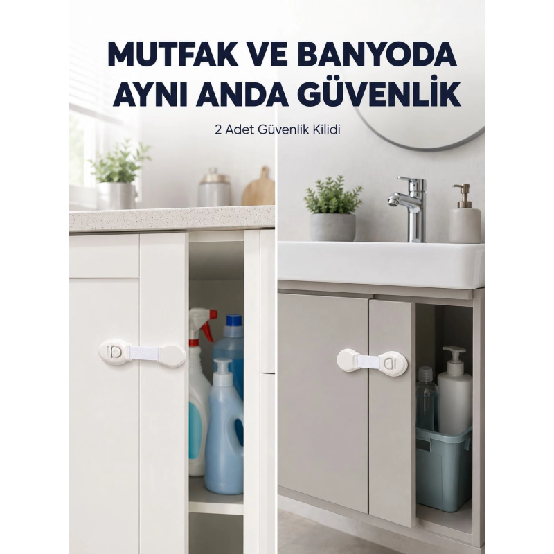 2'li Dolap Ve Çekmece Güvenlik Kilidi Seti 2'li Dolap Ve Çekmece Güvenlik Kilidi Seti