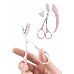 2'li Kaş Bakım Seti Taraklı Kaş Makası Ve Kaş Usturası Kaş Şekillendirici