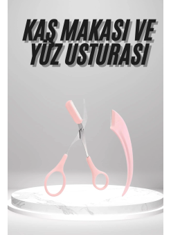 2'li Kaş Bakım Seti Taraklı Kaş Makası Ve Kaş Usturası Kaş Şekillendirici