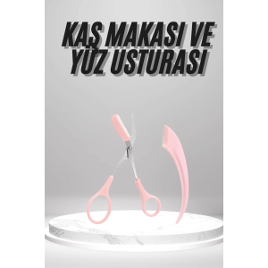 2'li Kaş Bakım Seti Taraklı Kaş Makası Ve Kaş Usturası Kaş Şekillendirici
