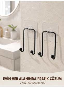 2li Yapışkanlı Duvar Askısı Mutfak Banyo Ve Ev İçin Askılık
