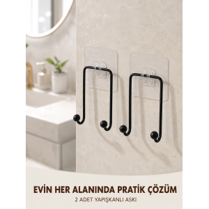 2li Yapışkanlı Duvar Askısı Mutfak Banyo Ve Ev İçin Askılık
