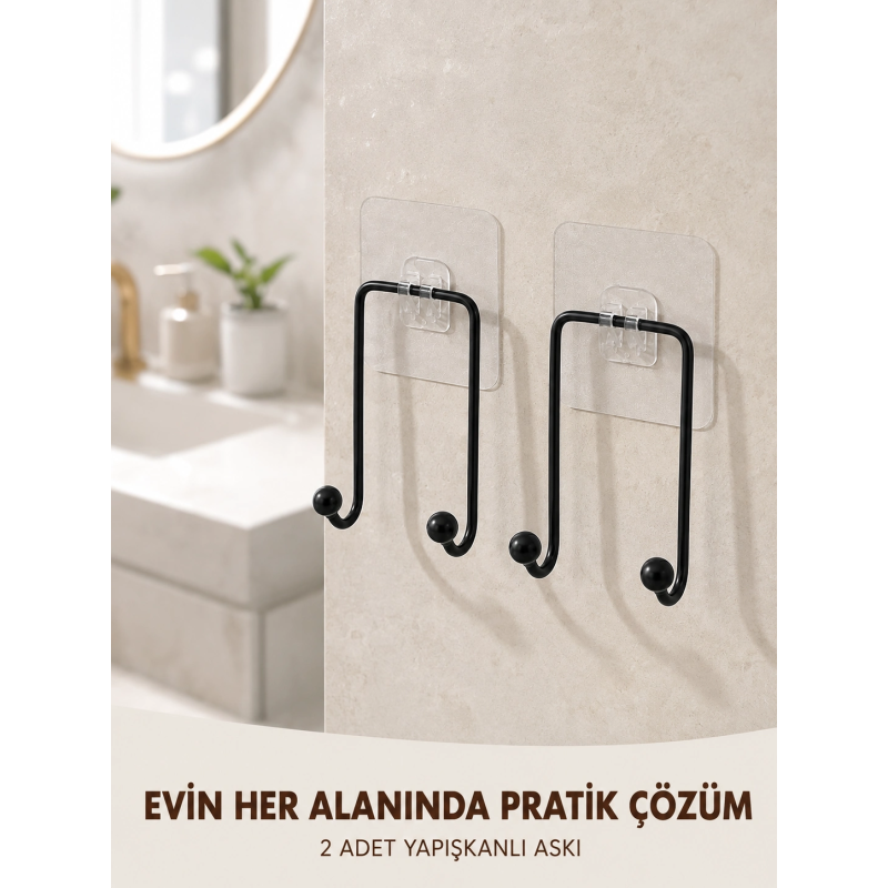 2li Yapışkanlı Duvar Askısı Mutfak Banyo Ve Ev İçin Askılık 2li Yapışkanlı Duvar Askısı Mutfak Banyo Ve Ev İçin Askılık