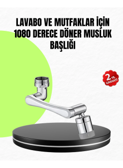 2 Modlu 1080° Dönebilen Musluk Başlığı Esnek 3 Eklemli Hareketli Tasarım