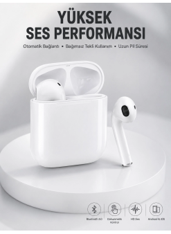 2. Nesil Bluetooth Android Ve İos Uyumlu Kablosuz Kulaklık Çağrı Cevaplama