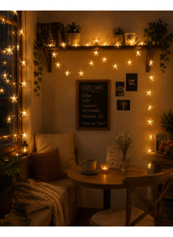20 Led Yıldız Işık Zinciri Günışığı Beyaz Dekoratif Süs Lambası