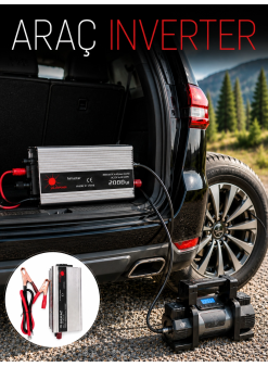 2000w Araç İnverter Aküden Güç Dönüştürücü Elektrik Üreten Taşınabilir