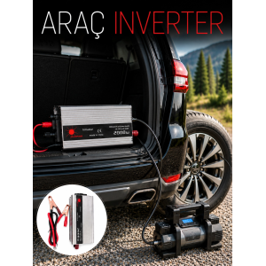2000w Araç İnverter Aküden Güç Dönüştürücü Elektrik Üreten Taşınabilir