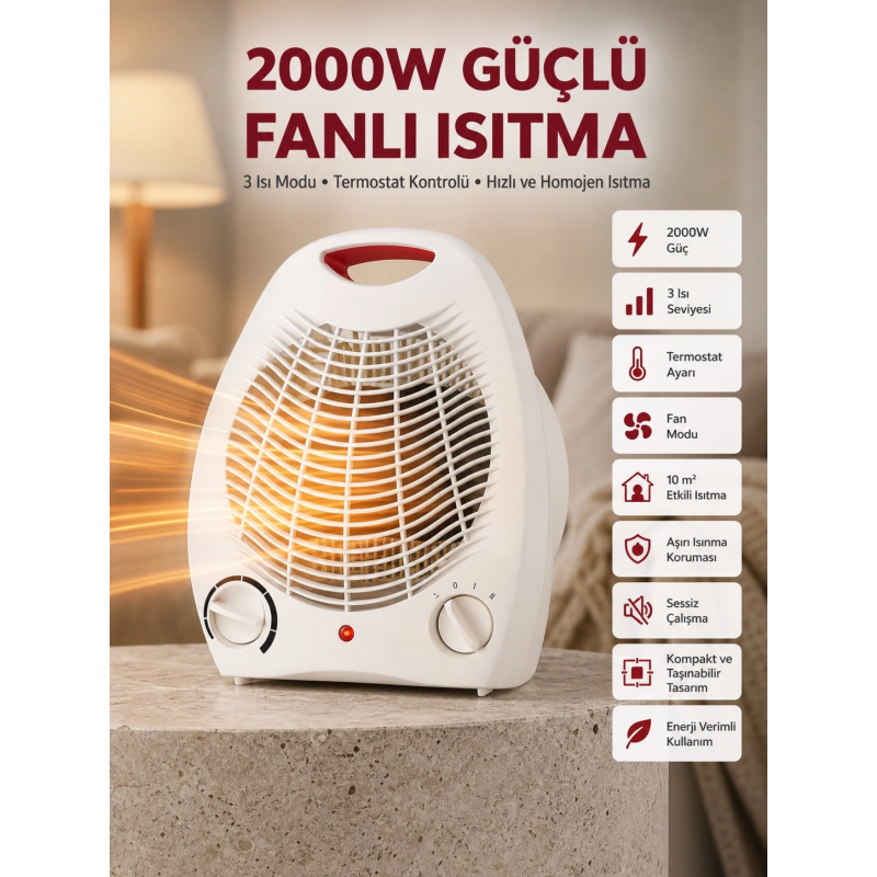 2000w Taşınabilir Elektrikli Fanlı Isıtıcı – Hızlı Isınma, Kompakt Boy 2000w Taşınabilir Elektrikli Fanlı Isıtıcı – Hızlı Isınma, Kompakt Boy