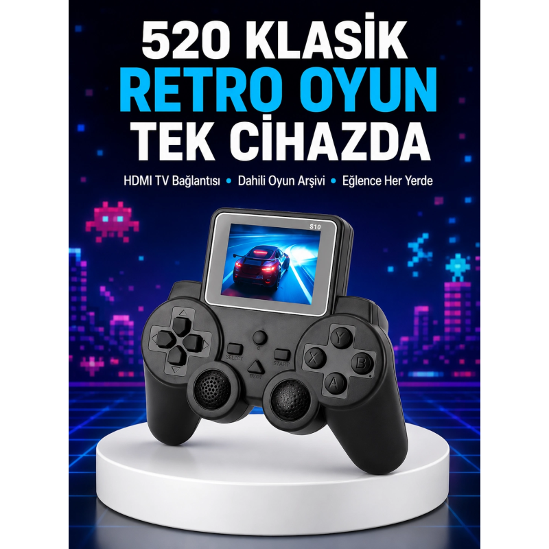 2025 A Kalite S10 Gamepad 520 Oyunlu Tv Bağlantılı Retro Atari Konsolu Yeni Nesil 2025 A Kalite S10 Gamepad 520 Oyunlu Tv Bağlantılı Retro Atari Konsolu Yeni Nesil