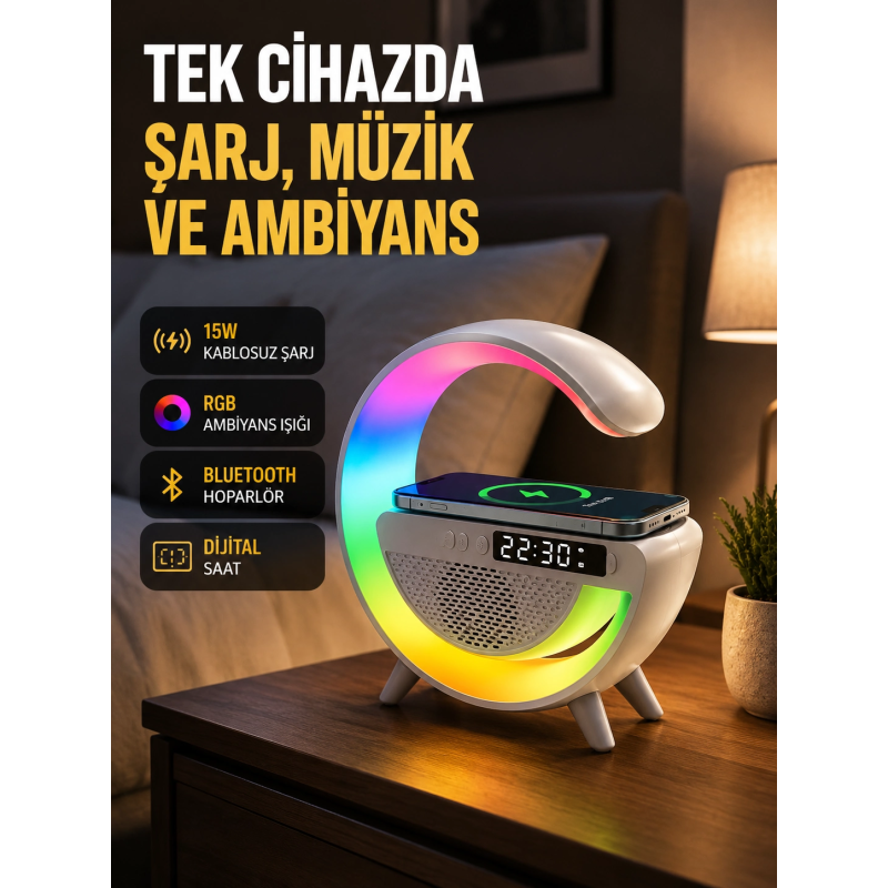 2025 Model 15w Kablosuz Şarjlı Renkli Atmosfer Lambası 2025 Model 15w Kablosuz Şarjlı Renkli Atmosfer Lambası