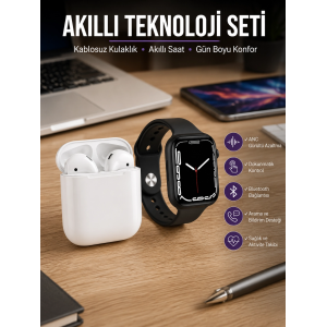 2025 Model Akıllı Saat Ve 2.nesil Tws Bluetooth Kulaklık Anc Özelliği Amoled Ekran