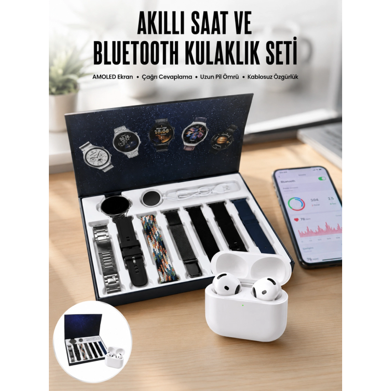 2025 Model Akıllı Saat Ve Yeni Nesil Pro Bluetooth Kulaklık Anc Özelliği 2025 Model Akıllı Saat Ve Yeni Nesil Pro Bluetooth Kulaklık Anc Özelliği