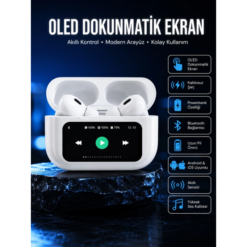 2025 Model Bluetooth Kulaklık Dokunmatik Ekran Yüksek Ses Kalitesi Yeni Nesil 2025 Model Bluetooth Kulaklık Dokunmatik Ekran Yüksek Ses Kalitesi Yeni Nesil