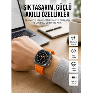2025 Model Gelişmiş Özellikli Nabız Sensörlü Spor Takibi Yapabilen Titreşimli Saat