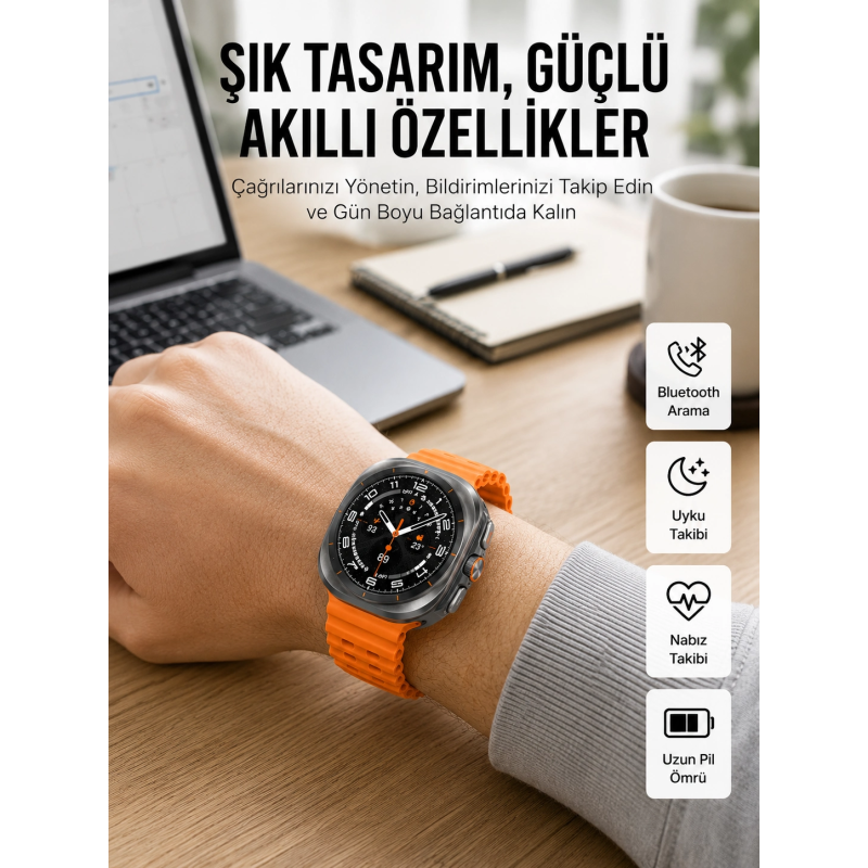 2025 Model Gelişmiş Özellikli Nabız Sensörlü Spor Takibi Yapabilen Titreşimli Saat 2025 Model Gelişmiş Özellikli Nabız Sensörlü Spor Takibi Yapabilen Titreşimli Saat