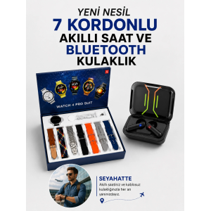 2025 Model Kablosuz Kulaklık Ve Yeni Nesil Akıllı Saat Metal Kayış Plastik Kayış