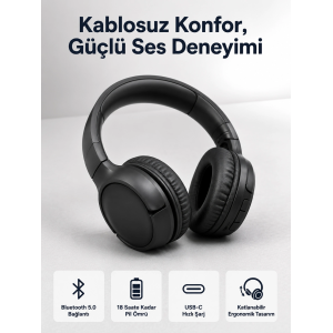 2025 Model Kulak Üstü Bluetooth Hoparlör Anc Özellikli