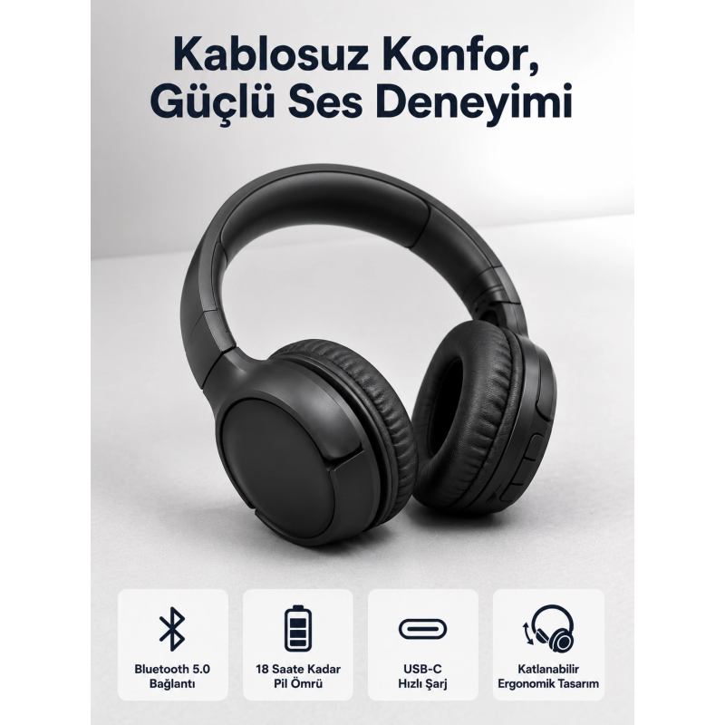 2025 Model Kulak Üstü Bluetooth Hoparlör Anc Özellikli 2025 Model Kulak Üstü Bluetooth Hoparlör Anc Özellikli