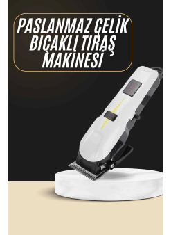 2025 Model Şarjlı Dijital Saç Sakal Tıraş Makinesi Islak Kuru Kullanıma Uygun