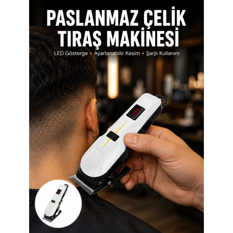 2025 Model Şarjlı Dijital Saç Sakal Tıraş Makinesi Islak Kuru Kullanıma Uygun Yeni Nesil 2025 Model Şarjlı Dijital Saç Sakal Tıraş Makinesi Islak Kuru Kullanıma Uygun Yeni Nesil