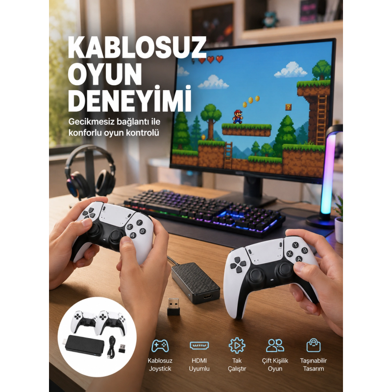 20600 Oyunlu Retro Oyun Konsolu Kablosuz Joystick Yeni Nesil 20600 Oyunlu Retro Oyun Konsolu Kablosuz Joystick Yeni Nesil