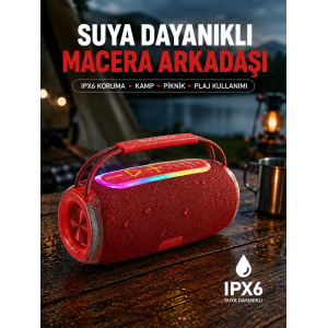 20w Kablosuz Bluetooth Hoparlör Rgb Işık Efektli Usb/sd/aux Destekli