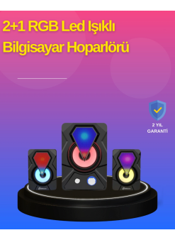 2.1 Kanal Rgb Led Oyun Hoparlörü Subwoofer Destekli