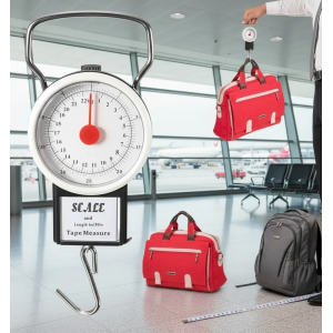 22 Kg/50lb Kancalı Tartı Aleti 1 Metre Mezuralı Askılı Balıkçı Terazisi