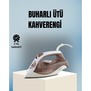 2200 Watt Buharlı Ütü Kahverengi Seramik Taban Şok Buharlı