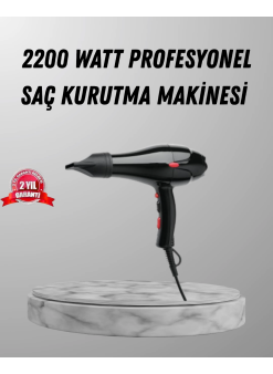 2200w Fön Makinesi – Profesyonel Ac Motor, Soğuk Ve Sıcak Üfleme