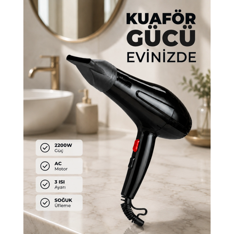 2200w Güçlü Motorlu Ergonomik Fön Makinesi 2200w Güçlü Motorlu Ergonomik Fön Makinesi