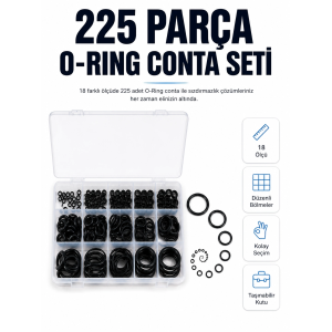 225 Parça Profesyonel O-ring Conta Kiti Su, Yağ Ve Hava Sızdırmazlık Tamir Seti