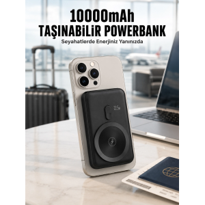 22.5w Hızlı Şarj Destekli Manyetik Powerbank Kompakt Tasarım Yeni Nesil