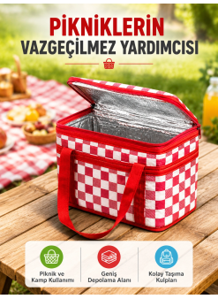 25 Litre Geniş Hacimli Termos Çanta Dayanıklı Fermuarlı Isı Korumalı Taşıma Çantası