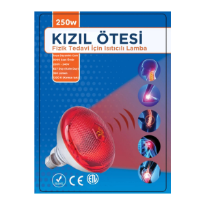 250w Kızılötesi (infrared) Isıtıcılı Fizik Tedavi Lambası (kırmızı Işık) E27 (kalın Duy)