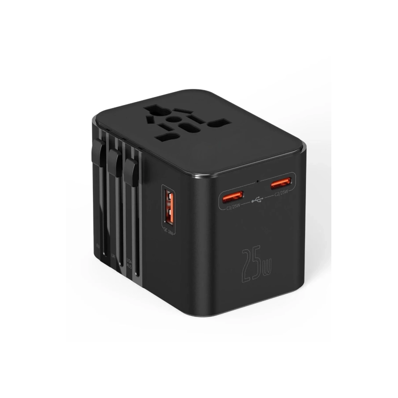 25w Evrensel Seyahat Adaptörü, Eu/us/uk/au Priz Dönüştürücü, 1x Usb, 2x Type-c Hızlı Şarj 25w Evrensel Seyahat Adaptörü, Eu/us/uk/au Priz Dönüştürücü, 1x Usb, 2x Type-c Hızlı Şarj