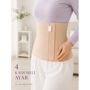 26 Cm Abdominal Korse Doğum Sonrası 4 Kademeli Ayarlanabilir Karın Bel Korsesi