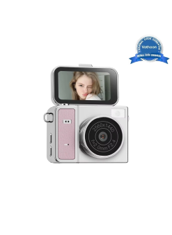 2k Mini Dijital Retro Video Kamera Flaşlı Dijital Vlog Mini Fotoğraf Makinesi Türkçe Menü Pembe