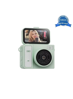 2k Mini Dijital Retro Video Kamera Flaşlı Dijital Vlog Mini Fotoğraf Makinesi Türkçe Menü Yeşil