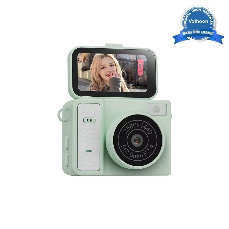 2k Mini Dijital Retro Video Kamera Flaşlı Dijital Vlog Mini Fotoğraf Makinesi Türkçe Menü Yeşil 2k Mini Dijital Retro Video Kamera Flaşlı Dijital Vlog Mini Fotoğraf Makinesi Türkçe Menü Yeşil