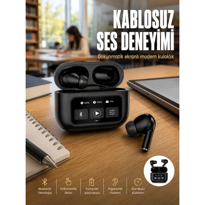 2.nesil Pro Ekranlı Sesli Görüşme Yapabilen Kablosuz Bluetooth Kulaklık Yeni Nesil 2.nesil Pro Ekranlı Sesli Görüşme Yapabilen Kablosuz Bluetooth Kulaklık Yeni Nesil