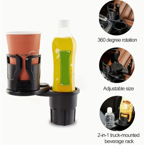2’si 1 Arada Ayarlanabilir Araç Bardak Tutucu, Genişleyebilir Üst Kısım 3”-6.2”, Şişe Adaptörü, Araba Organizatörü, Dayanıklı Taban, Ramblers Hydroflask Uyumlu, Modern Araç Düzenleyic