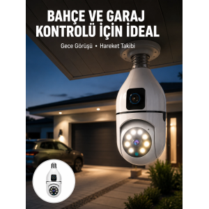 2’si 1 Arada Güvenlik Kamerası Ve Sel Işığı – Kablosuz Akıllı Kamera Yeni Nesil