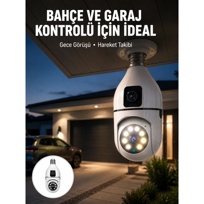 2’si 1 Arada Güvenlik Kamerası Ve Sel Işığı – Kablosuz Akıllı Kamera Yeni Nesil 2’si 1 Arada Güvenlik Kamerası Ve Sel Işığı – Kablosuz Akıllı Kamera Yeni Nesil